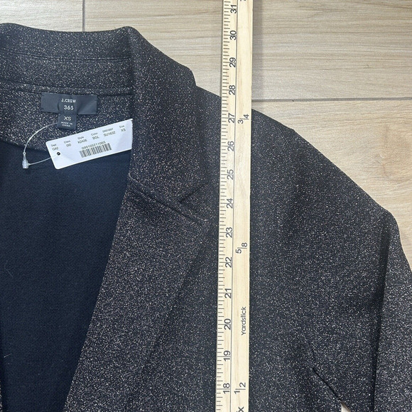 J. Crew 365 XS Sparkly Black Gold Sophie Open Front Sweater Blazer K2426 Party - Picture 7 of 12